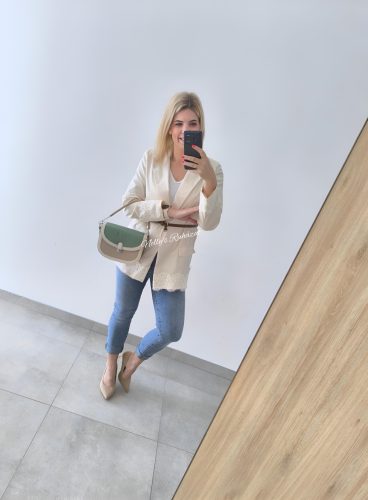 Csipke blézer-Fehér