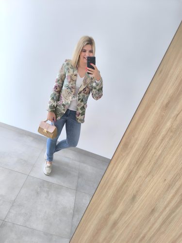 Mintás Virágos Blézer