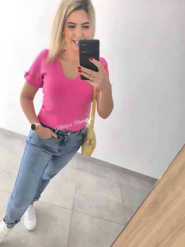 Felső V nyakú-Pink