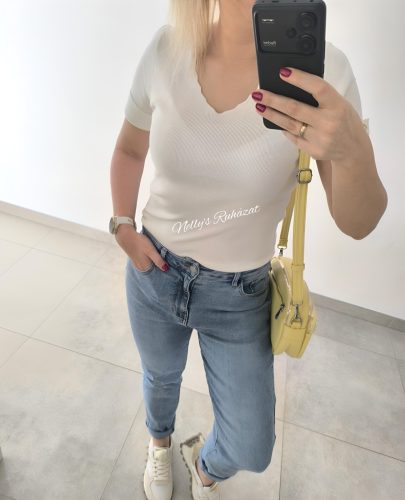 Felső V nyakú-Fehér