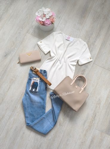 Felső V nyakú-Fehér