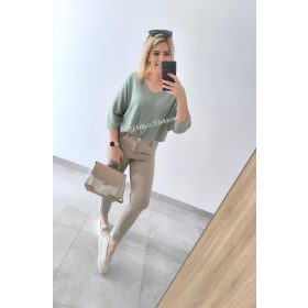 Laza vékony felső-Világos zöld