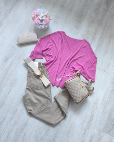 Laza vékony felső-Rózsaszín