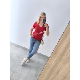 Felső V nyakú-Piros