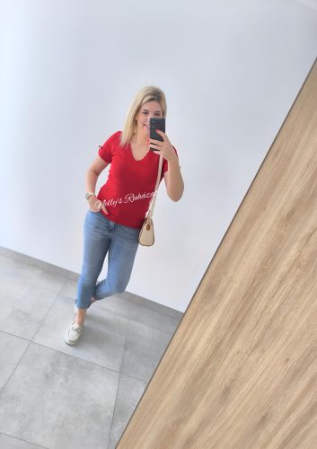 Felső V nyakú-Piros