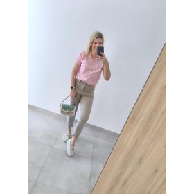 Rövidujjú felső kövekkel-Rózsaszín