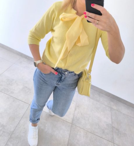 Rövidujjú felső masnival-Sárga