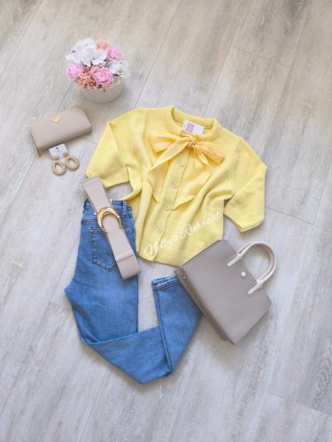 Rövidujjú felső masnival-Sárga