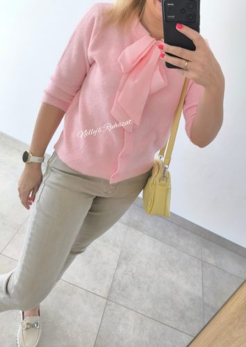 Rövidujjú felső masnival-Rózsaszín