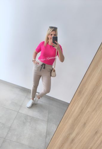 Basic felső rövid ujjú-Pink