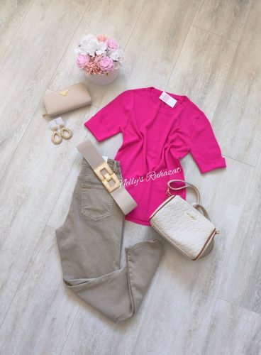 Basic felső rövid ujjú-Pink