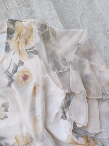 Virágos tavaszi felső 3/4 ujjú- Sárga