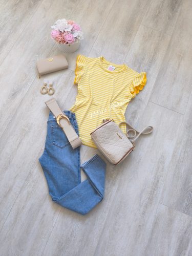 Csíkos póló-Sárga